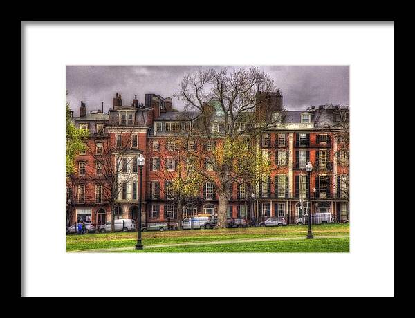Boston Framed Print featuring the photograph Beacon Street Brownstones - Boston by Joann Vitali