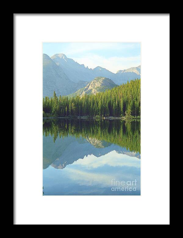 Green Framed Print featuring the photograph Bear Lake Estes Park by Teri Atkins Brown