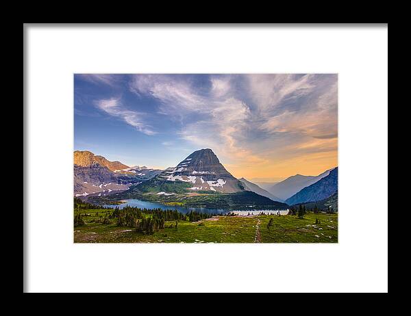 Glacier National Park Framed Print featuring the photograph Bearhat Mountain by Adam Mateo Fierro
