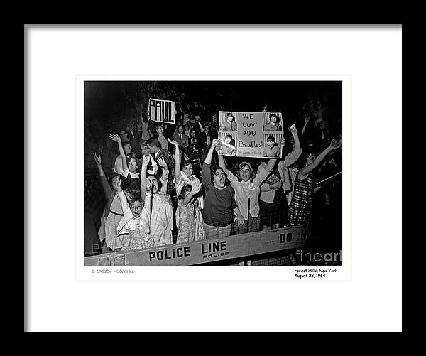Beatles Framed Print featuring the photograph Beatles Crowd - 2 by Larry Mulvehill