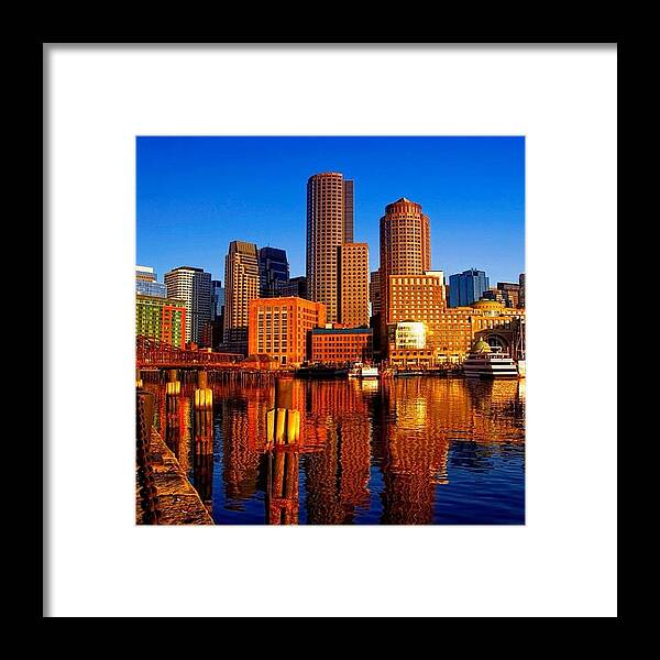 Fanpier Framed Print featuring the photograph Beautiful Boston Sunrise Shining On The by Joann Vitali