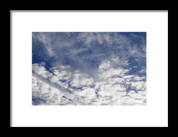Many Varieties Of Clouds With A Very Blue Sky After A Florida Storm. Framed Print featuring the photograph Beautiful Cloud Contrast by Belinda Lee