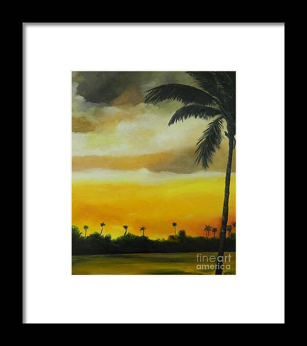 Sunrise Framed Print featuring the painting Beautiful Evening by Kenneth Harris