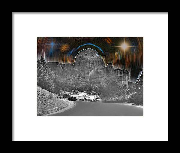 Star Framed Print featuring the photograph Beautiful Starry Landscape by Augusta Stylianou