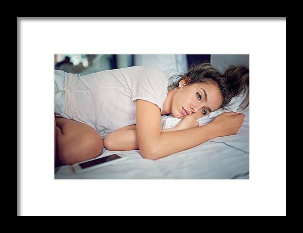 Problems Framed Print featuring the photograph Beautiful young girl with relationship difficulties by Praetorianphoto