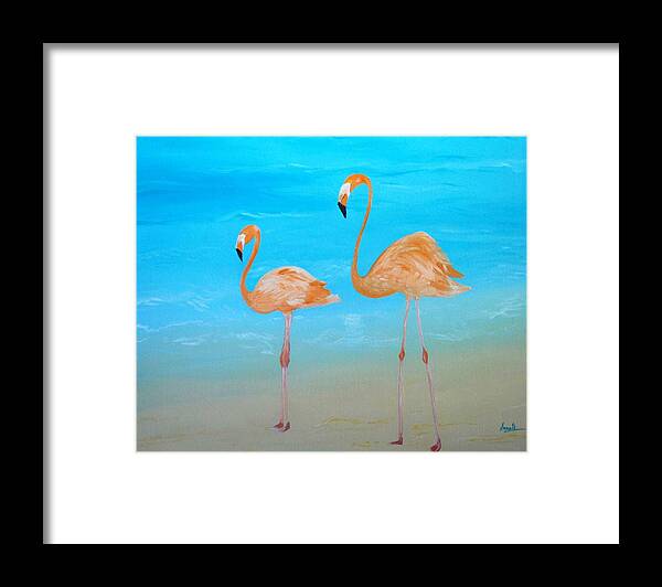 Flamingos Framed Print featuring the painting Beauty and Grace by Sonali Kukreja