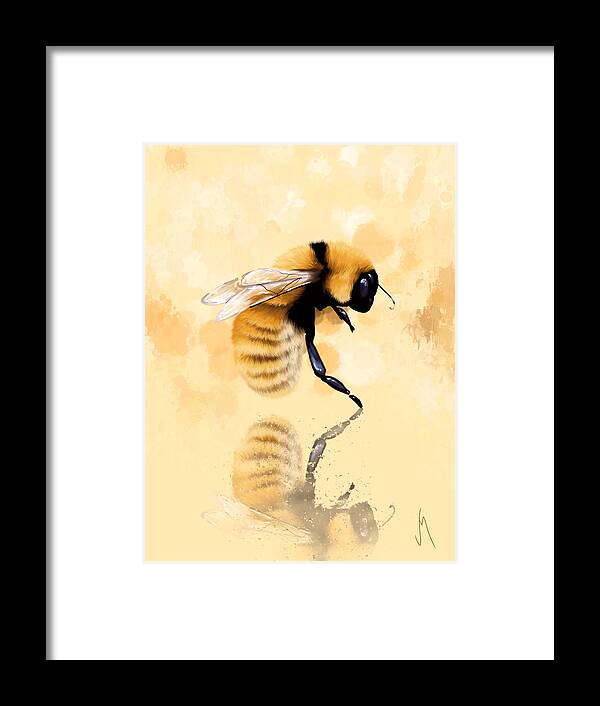 Bee Framed Print featuring the painting Bee by Veronica Minozzi