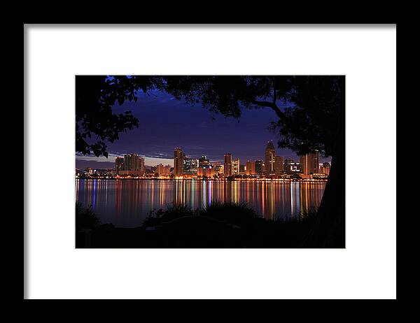 Landscape Framed Print featuring the photograph Before Dawn San Diego by Scott Cunningham