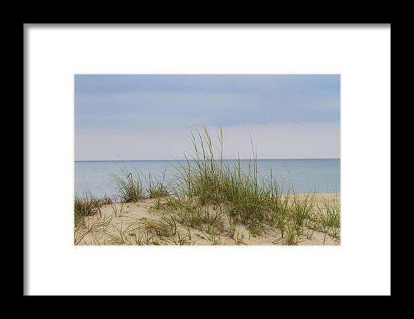 Dune Framed Print featuring the photograph Behind the Dune Grasses 3 by Cathy Lindsey