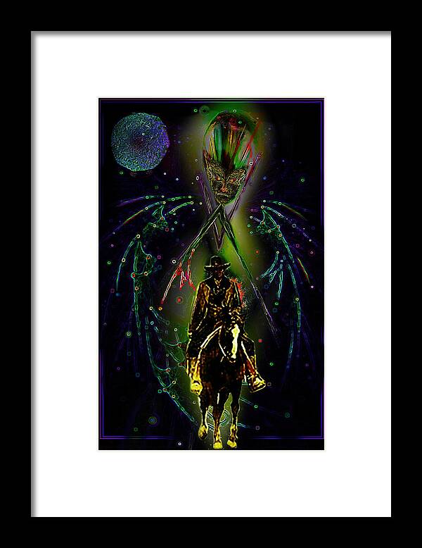 Pale Rider Framed Print featuring the digital art Behold the Pale Rider by Hartmut Jager