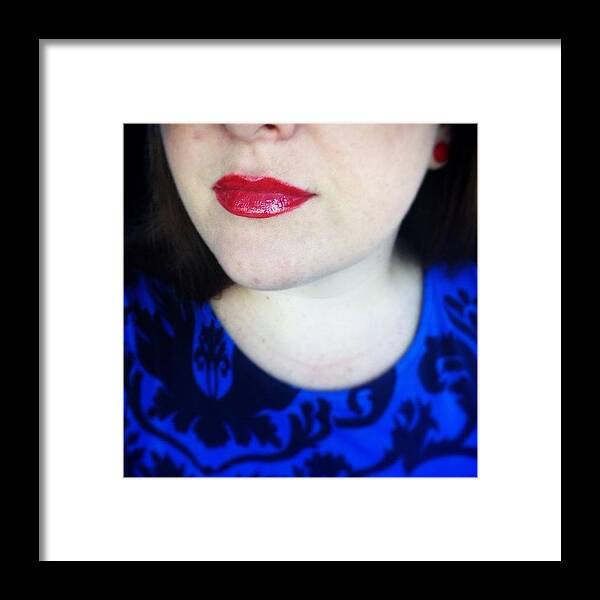  Framed Print featuring the photograph Being Bold Today. First Red Lip Like by Jew-lee-na New-banks