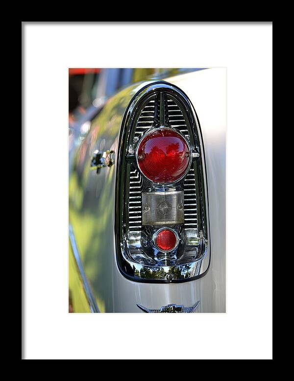 Chevy Framed Print featuring the photograph Bel Air Taillight by Dean Ferreira