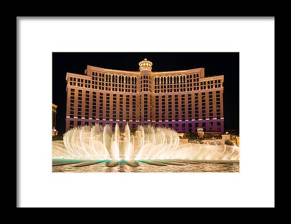 Las Vegas Framed Print featuring the photograph Bellagio Hotel and Casino Fountain by Clint Buhler