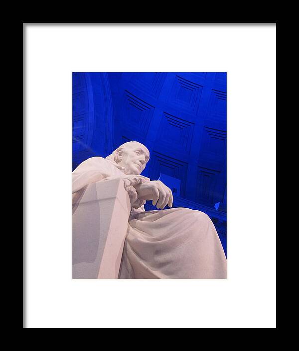Benjamin Framed Print featuring the photograph Ben Franklin in Blue II by Richard Reeve