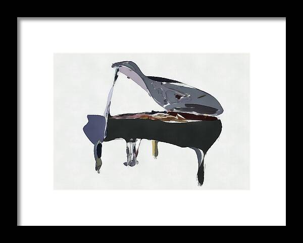 Piano Framed Print featuring the digital art Bendy Piano by David Ridley