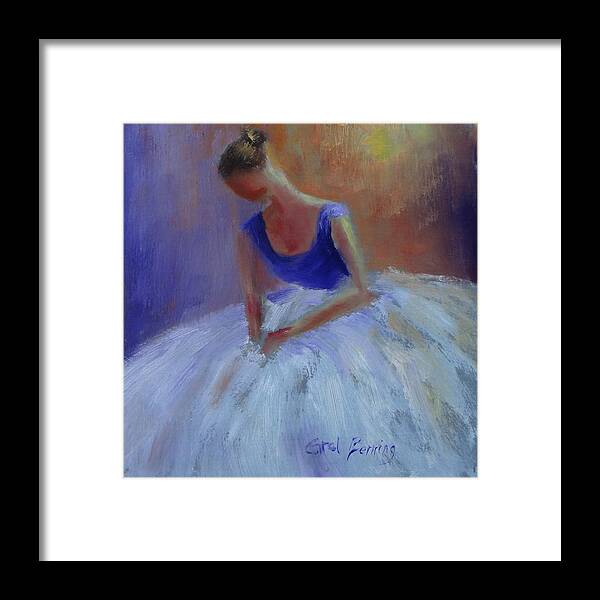 Ballerina Framed Print featuring the painting Beneath lights by Carol Berning
