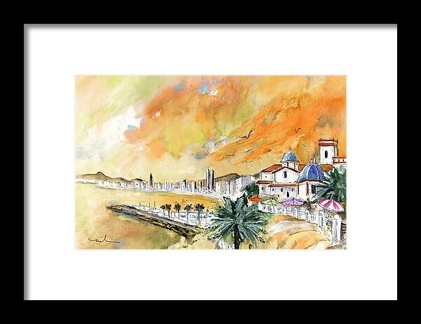 Travel Framed Print featuring the painting Benidorm Old Town by Miki De Goodaboom