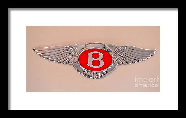 Bentley Framed Print featuring the photograph Bentley Emblem by Pamela Walrath