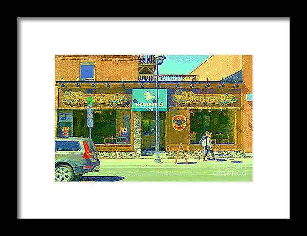 Ottawa Framed Print featuring the painting Berryman Pub The Glebe Sport Bar Burger Joint Old Ottawa Pub Scene Storefront Cafe Painting Cspandau by Carole Spandau