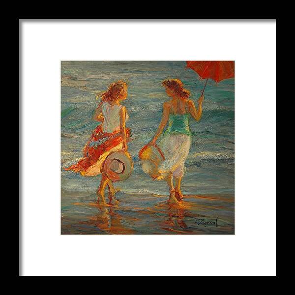 Impressionist Framed Print featuring the painting Best Friends by Diane Leonard