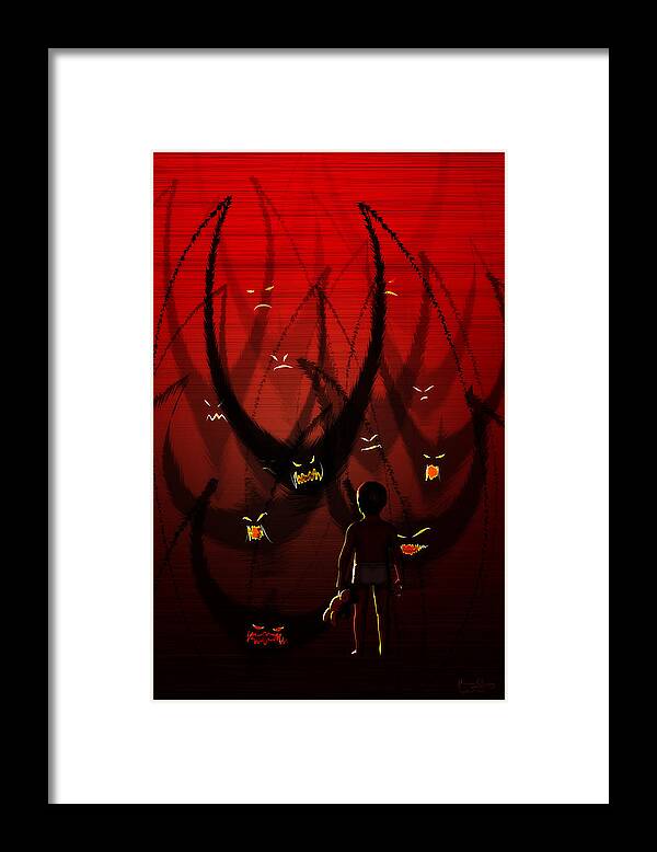 Boy Framed Print featuring the digital art Betes Noires by Matthew Lindley