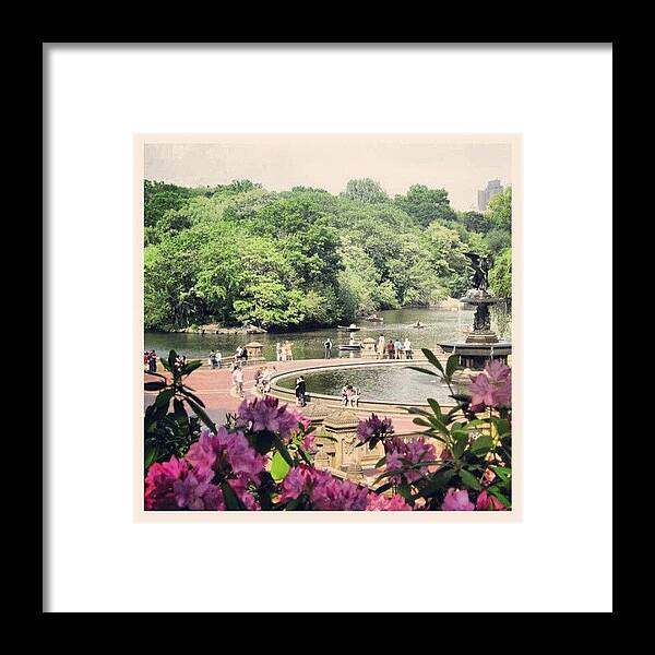 Central Park Framed Print featuring the photograph Bethesda Terrace and Fountain by Lottie H