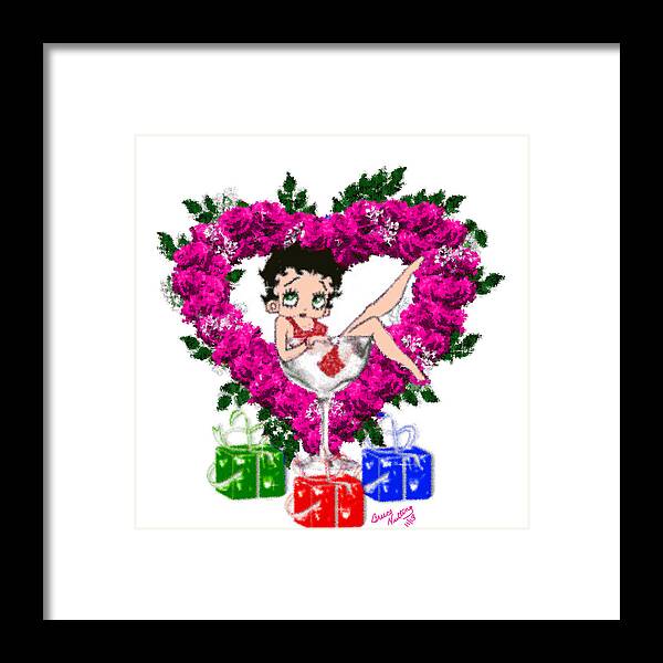 Pink Framed Print featuring the painting Betty Boop 5 by Bruce Nutting