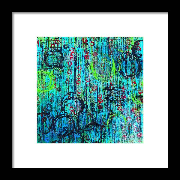 Abstract Framed Print featuring the painting Beyond by Artcetera By   LizMac