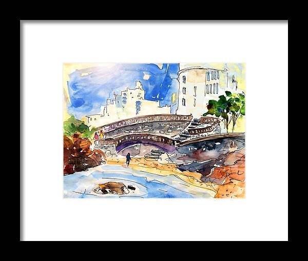 Travel Framed Print featuring the painting Biarritz 07 by Miki De Goodaboom