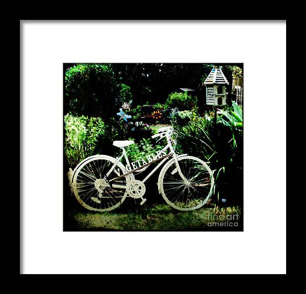 Bicycle Framed Print featuring the photograph Bicycle and Bird House by Therese Alcorn