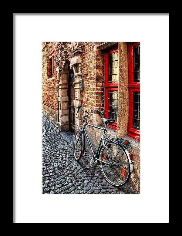 Bruges Framed Print featuring the photograph Bicycle in Bruges by Carol Japp