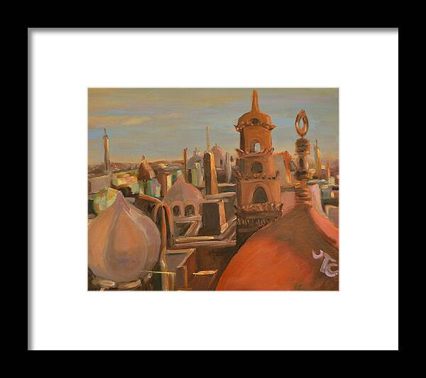 Egypt Framed Print featuring the painting Bienvenue au Caire by Julie Todd-Cundiff