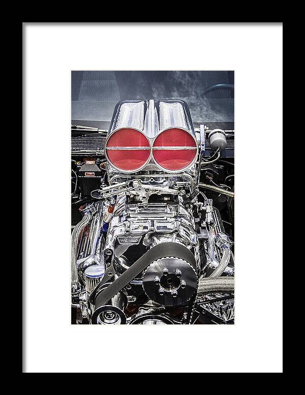 V8 Framed Print featuring the photograph BIG Big Block V8 Motor by Rich Franco