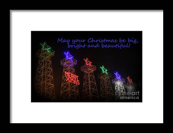 Christmas Cards Framed Print featuring the photograph Big Bright Christmas Greeting by Kathy White