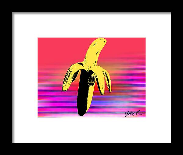 Bannana Framed Print featuring the painting Big Chiquita Bannana on Canvas by Robert R SIGNED by Robert R Splashy Art Abstract Paintings