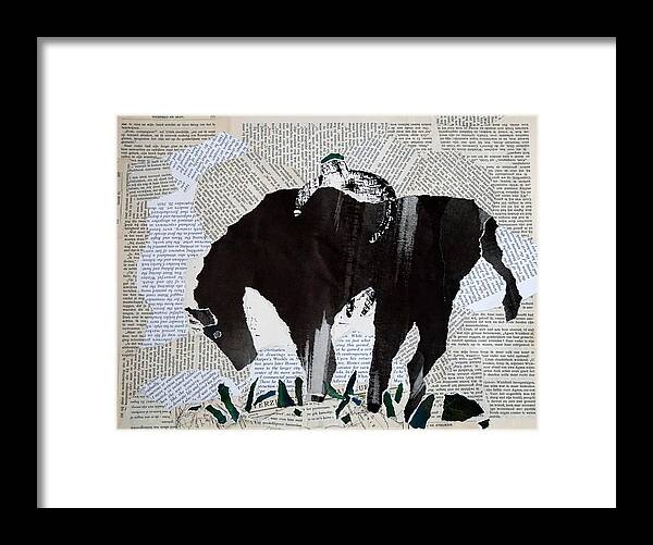 Horse Framed Print featuring the mixed media Big horse small man by Jolly Van der Velden