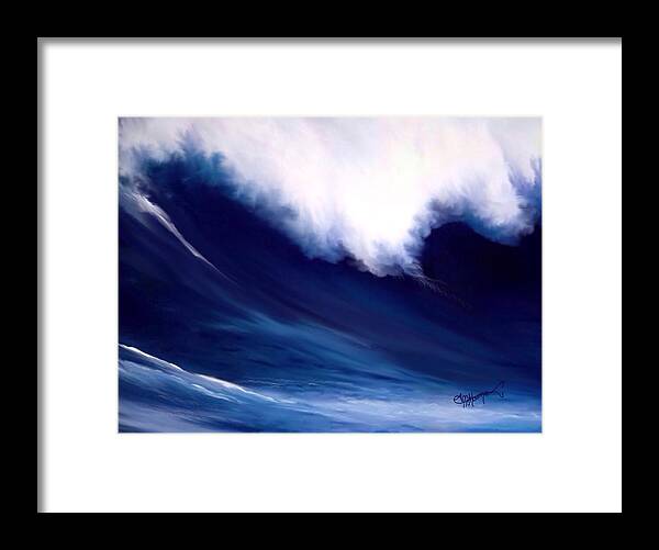 Big Waves Framed Print featuring the digital art Big Kahuna by Anthony Fishburne