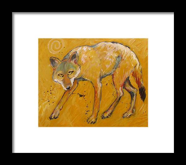 Coyote Framed Print featuring the painting Big Sky Coyote by Carol Suzanne Niebuhr