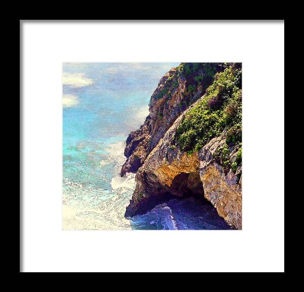 Fine Art Monterey Framed Print featuring the digital art Big Sur Swirl by Jim Pavelle