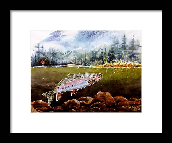 Rainbow Trout Framed Print featuring the painting Big Thompson Trout by Craig Burgwardt