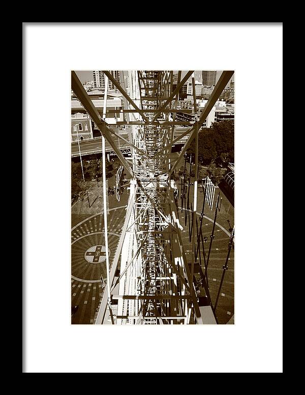 Ferris Wheel Framed Print featuring the photograph Darling Harbour Big Wheel. by Debbie Cundy