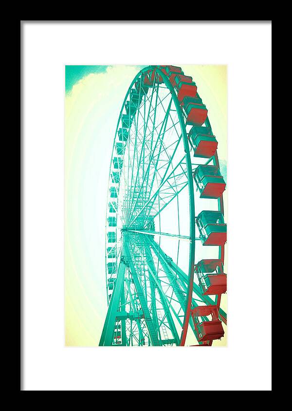 Big Framed Print featuring the photograph Big Wheel Green Red by Candy Floss Happy