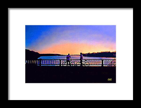 Bicycle Framed Print featuring the painting Bike Break by CHAZ Daugherty