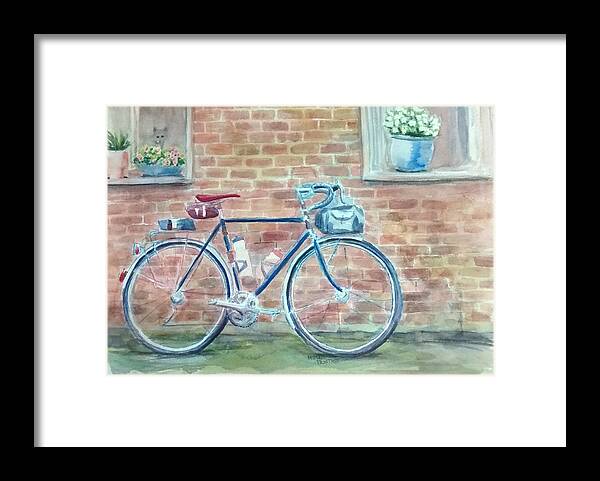 Bicycle Framed Print featuring the painting Bike in the Alley by Mimi Boothby