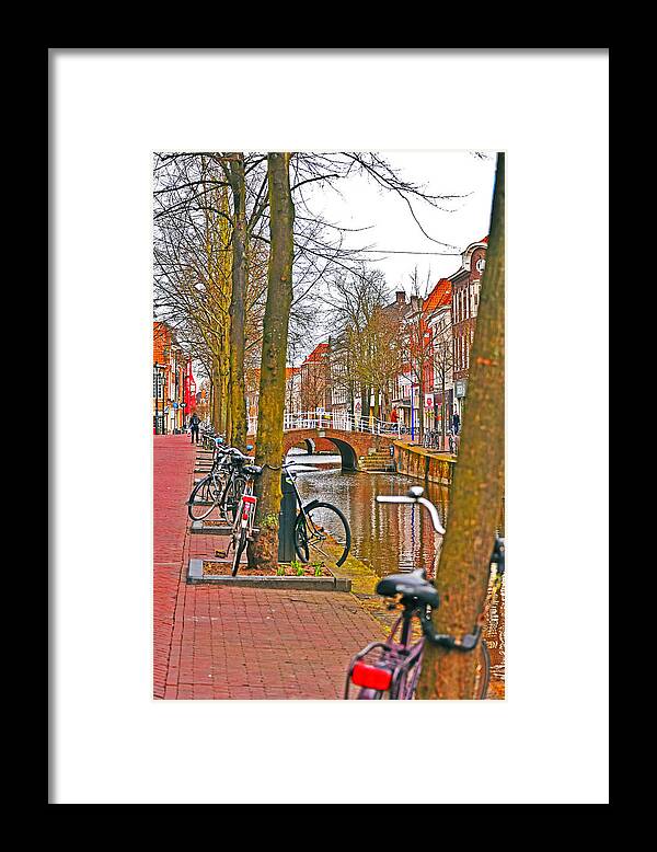 Travel Framed Print featuring the photograph Bikes and Canals by Elvis Vaughn
