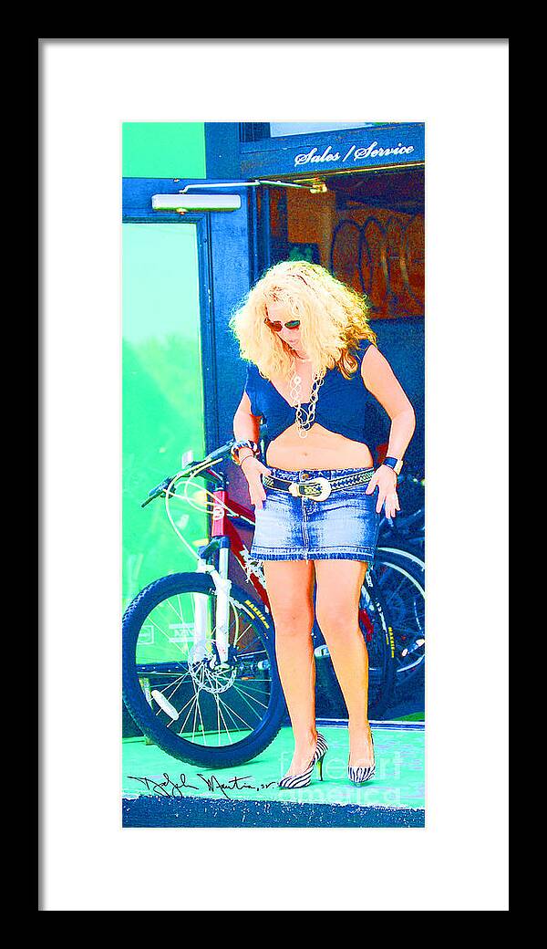 Woman Framed Print featuring the digital art Bikes For Rent by Art Mantia