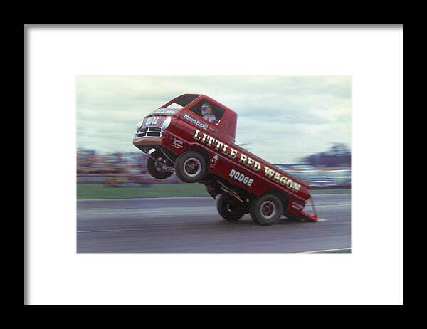 Little Red Wagon Framed Print featuring the photograph Bill Maverick Golden in the Little Red Wagon by Mike McGlothlen