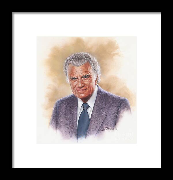 Portrait Framed Print featuring the painting Billy Graham Evangelist by Dick Bobnick