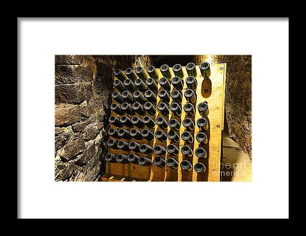 Biltmore Estate Wine Cellar - Stored Wine Bottles Framed Print featuring the photograph Biltmore Estate Wine Cellar -Stored Wine Bottles by Luther Fine Art