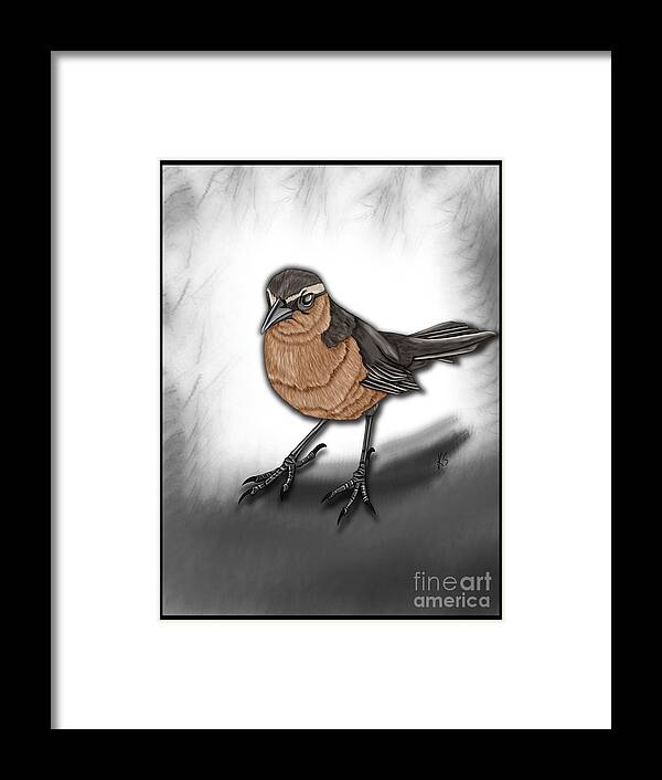Bird Framed Print featuring the painting Bird 1 by Karen Sheltrown